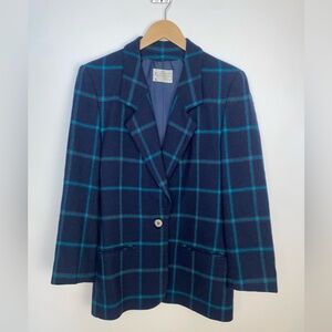 VTG  Miss Pendleton 100% Virgin Wool Blazer Multicolor Plaid Size 10